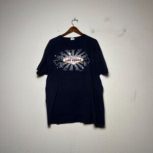 Las Vegas Welcome To Nevada Graphic T Shirt Men XL Black Streetwear Indie Y2K